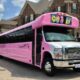 Pink Sweet 16 party bus in New Jersey. Bergen Limo.
